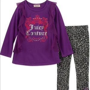 NWT Juicy Couture Girls 2 Piece Tunic Legging Set